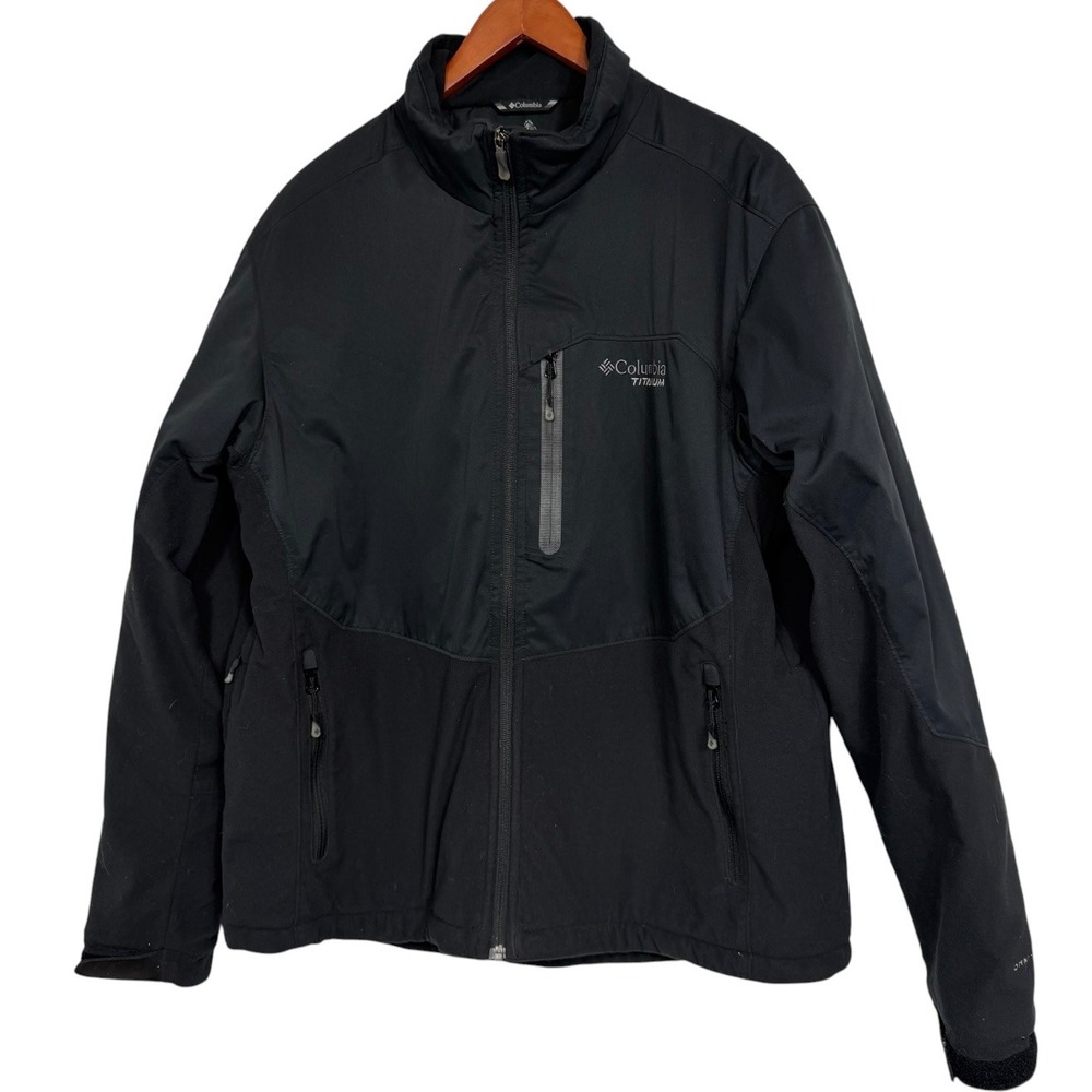 Columbia Titanium Omni-Heat Softshell Jacket Mens XL Black Full Zip 00537